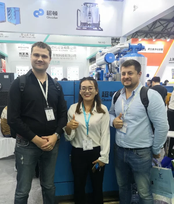 customers with sales at compressed air dryer exhibition